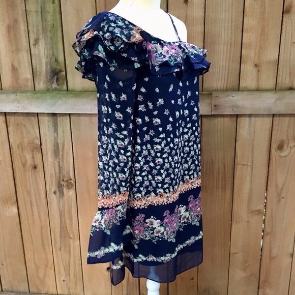 Loveriche One Shoulder Boho Floral Dress Small NWT - Picture 4 of 8